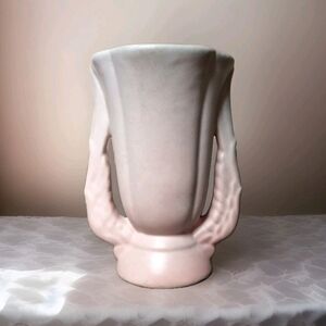 Vintage Niloak Art Pottery Wing Handled Vase Blue, Pink
